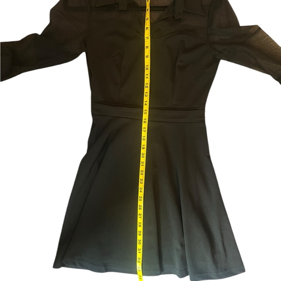 Gossamer BAT Dress Black Women's Long Sleeve Party Dress Midi Sweetheart - Picture 14 of 15